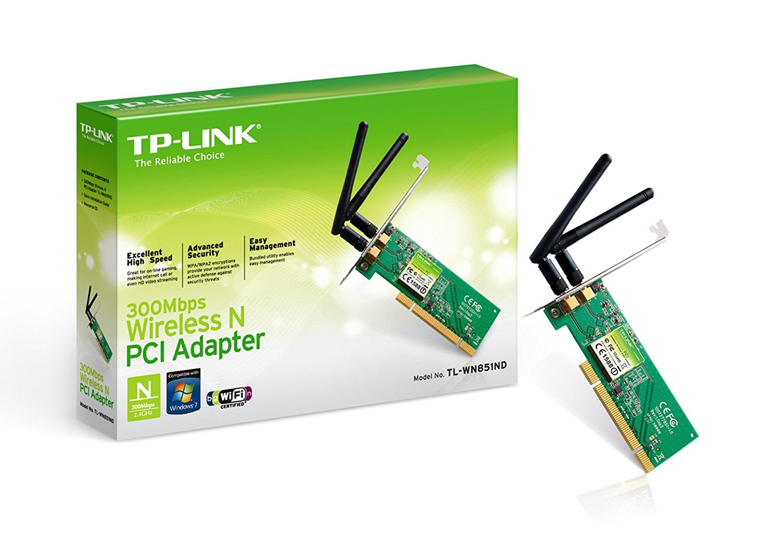 Tarjeta De Red Inalambrica Pci Tp-Link Tl-Wn851Nd N300 Con 2 Antenas 2