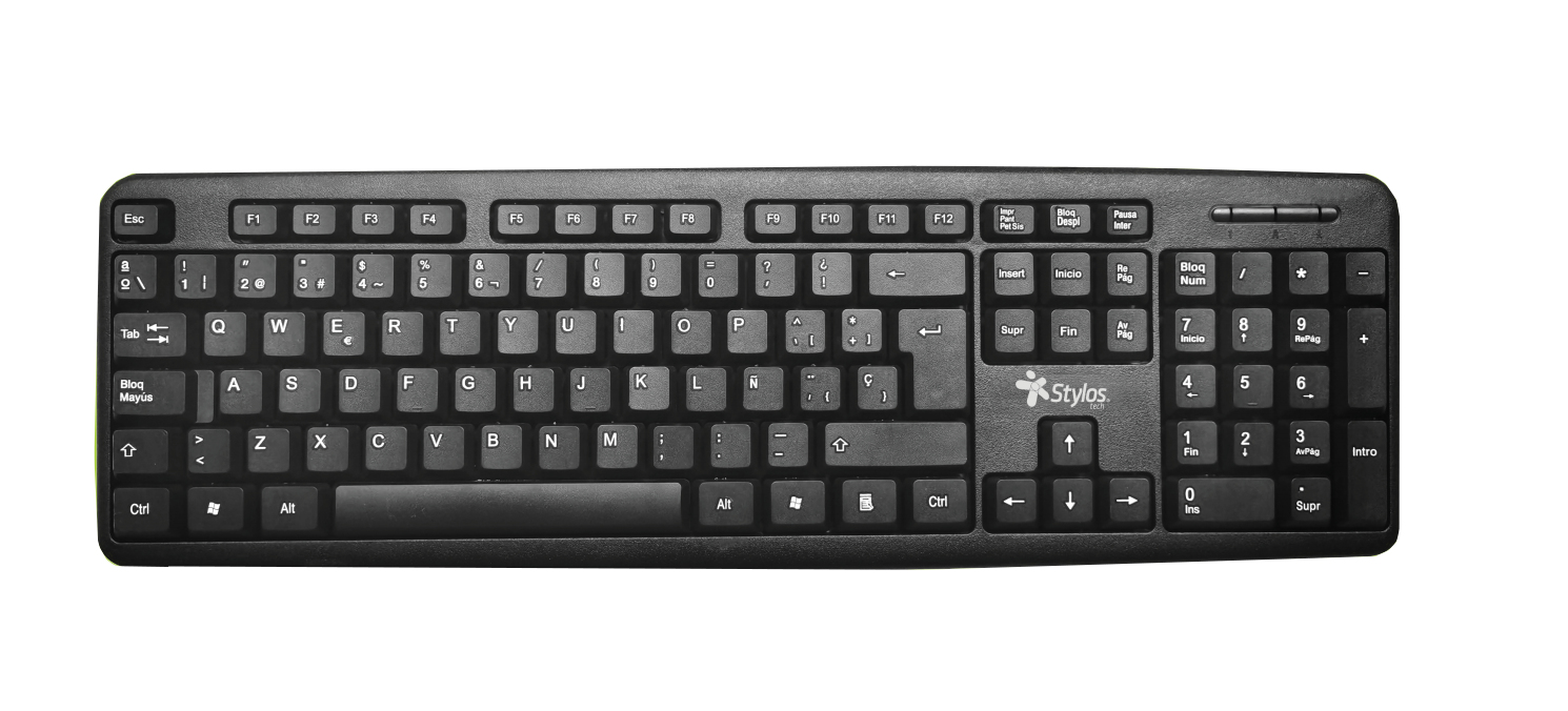 Teclado Stylos Alambrico 105 Teclas Usb Español Negro Stptec5B