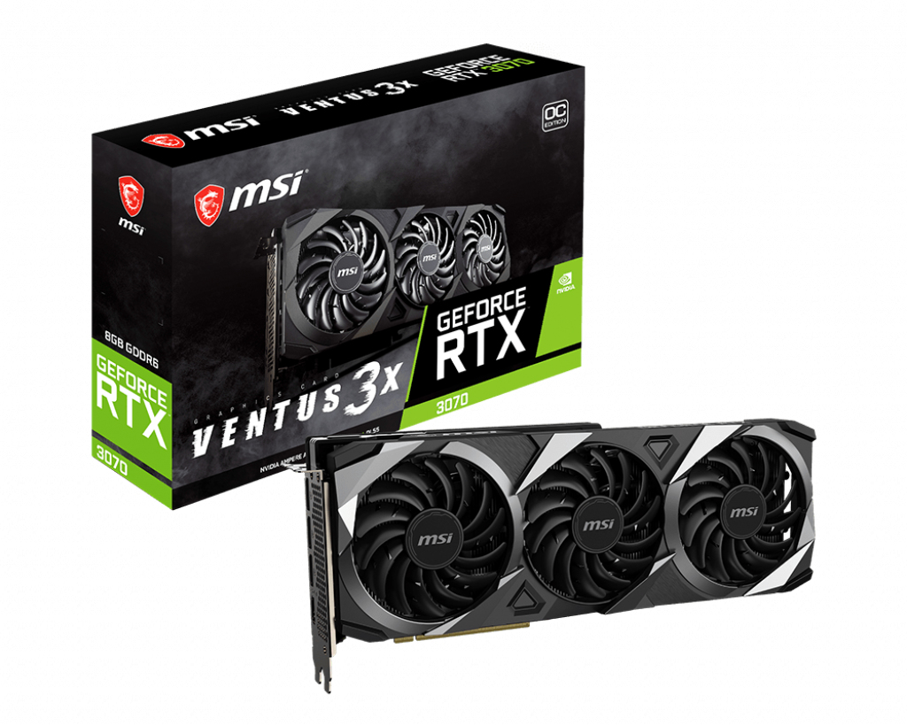Tarjeta Gráfica Msi Nvidia Geforce Rtx 3070 Ventus 3X 8G Oc Lhr 8Gb 256-Bit Gddr6 3X Dp 1X Hdmi