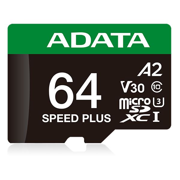 Memoria Micro Sd Adata Speed Plus 64Gb Lectura 160 Mb/S Class 10 Ud64Gui3V30A2Sp-Ra1