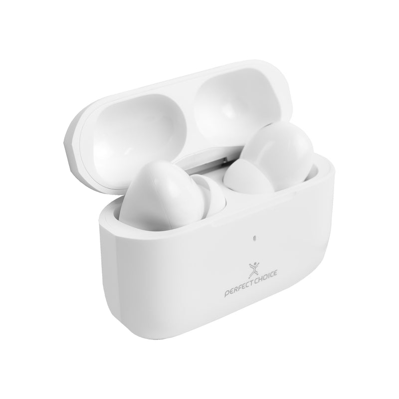 Audífonos Tws Perfect Choice Cancelación De Ruido Inalámbrico Bluetooth 5.3 Blanco Pc-117193