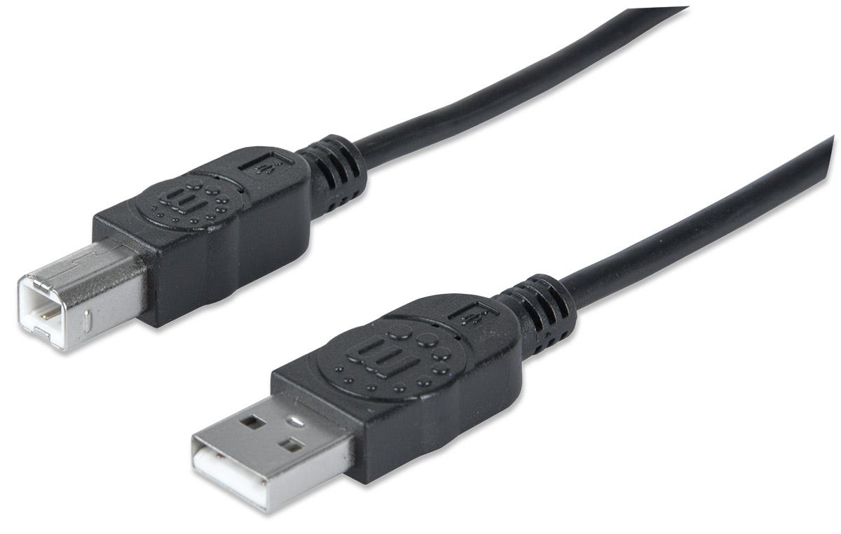 Cable Adaptador Manhattan Usb-A Macho A Usb-B Macho 1 Metro Negro 306218