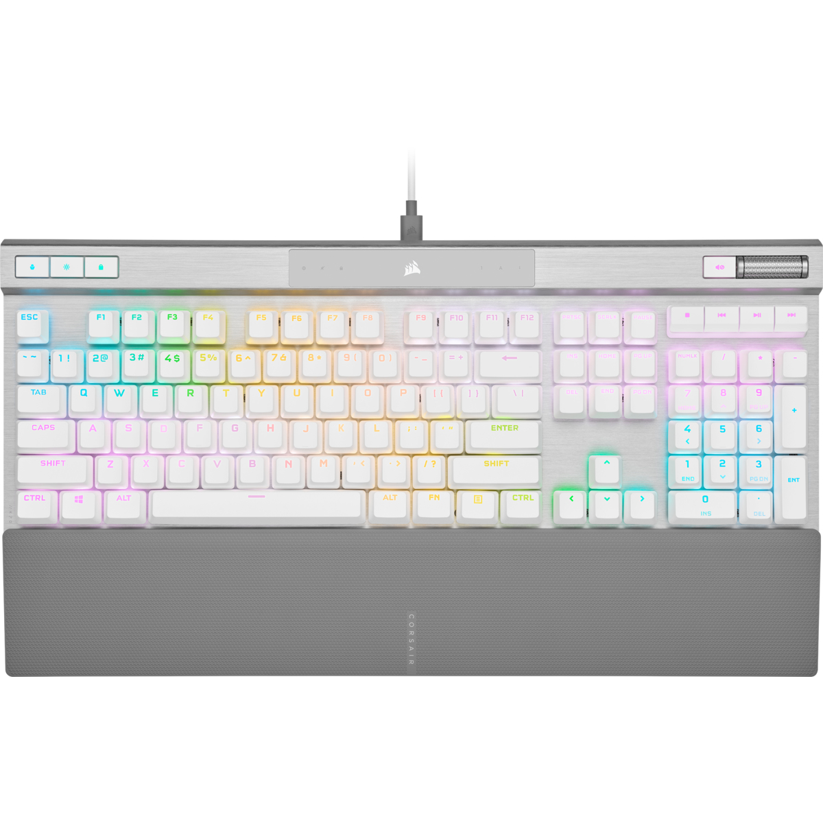 Teclado Mécanico Gamer Corsair K70 Rgb Pro Switches Opx Inglés Alámbrico Blanco Ch-910951A-Na