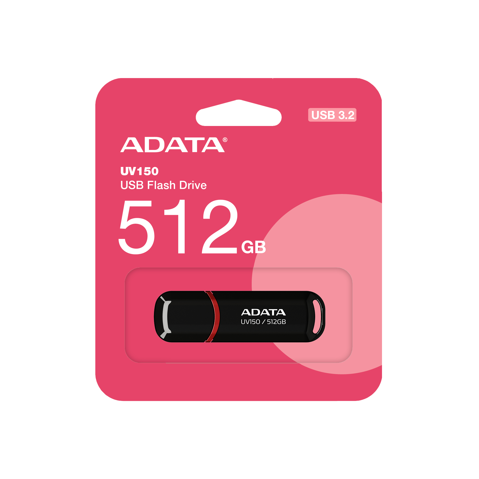 Memoria Usb- A 3.2 Adata 512Gb Lectura 100Mb/S Negro Auv150-512G-Rbk