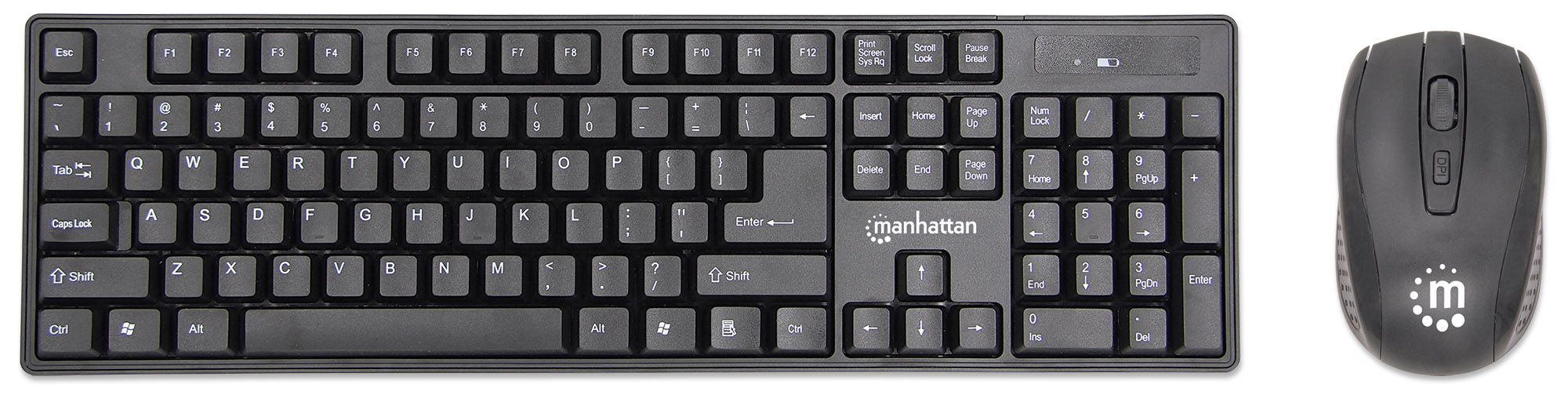 Kit De Teclado Y Mouse Manhattan 178990 Usb Español Negro