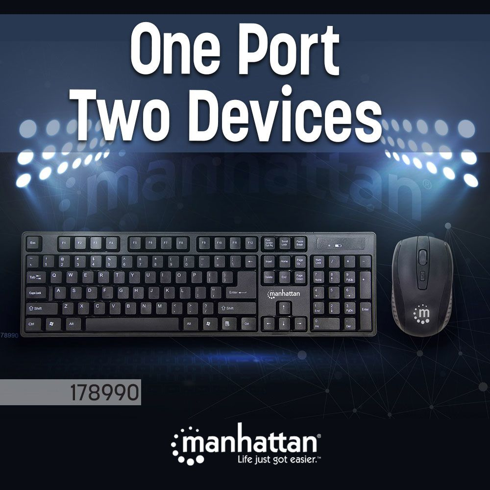Kit De Teclado Y Mouse Manhattan 178990 Usb Español Negro