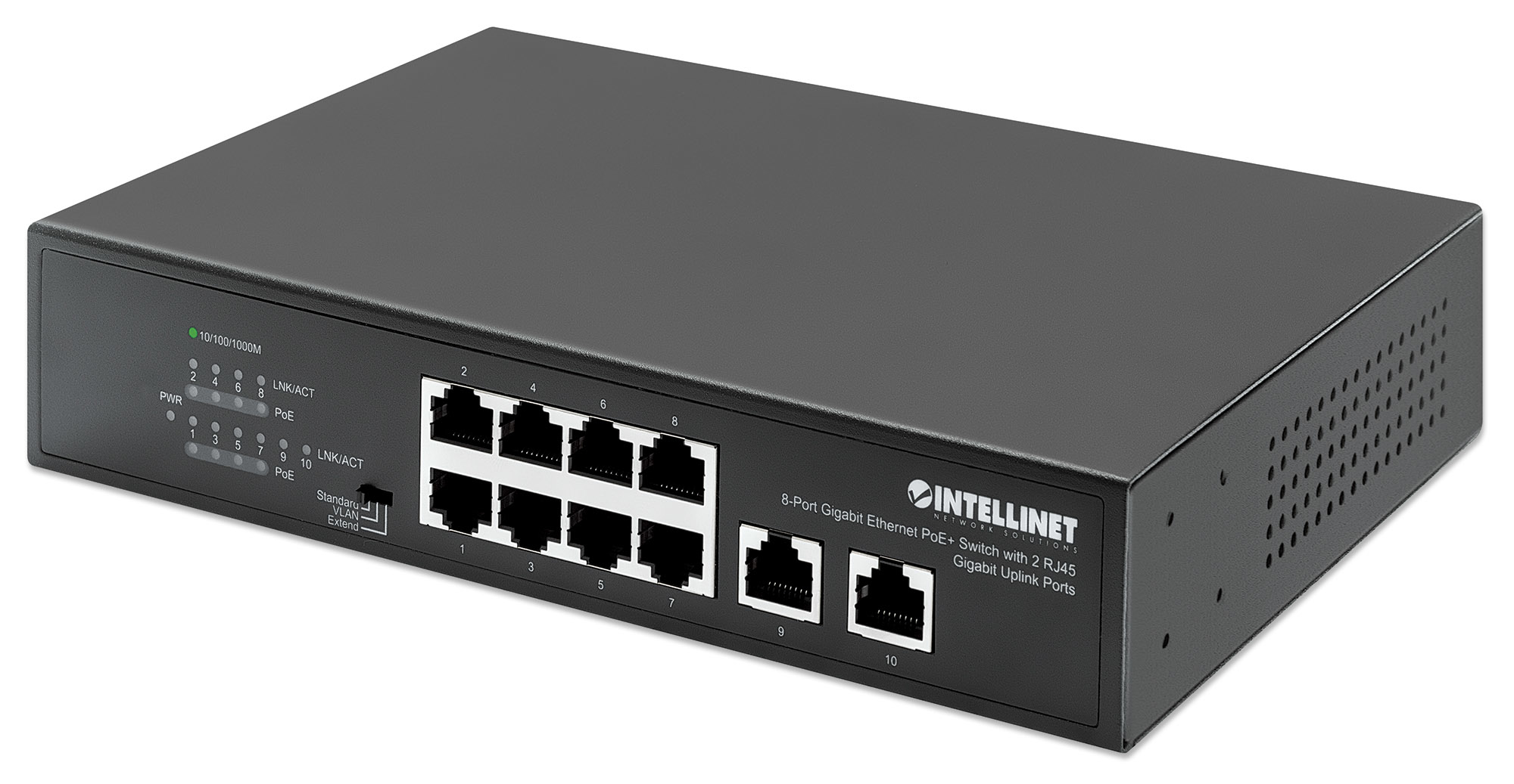 Switch Intellinet Gigabit Ethernet 561402 8X Rj-45 2X Uplink 120W No Gestionable