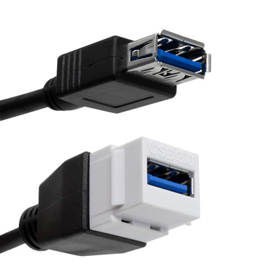 Cable Adaptador Brobotix Usb-A Hembra - Usb-A Hembra Para Placa De Pared 0.118M Negro 6007327