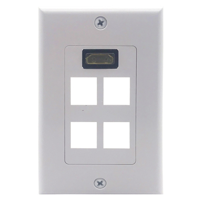 Faceplate Placa De Pared Brobotix Hdmi Rj-45 5X Puertos Blanco 180404
