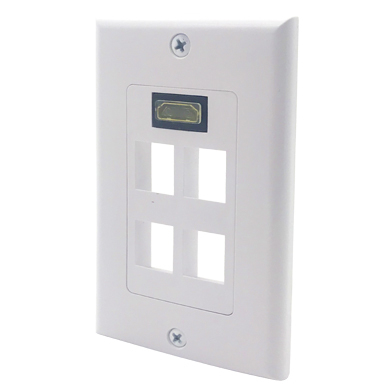 Faceplate Placa De Pared Brobotix Hdmi Rj-45 5X Puertos Blanco 180404