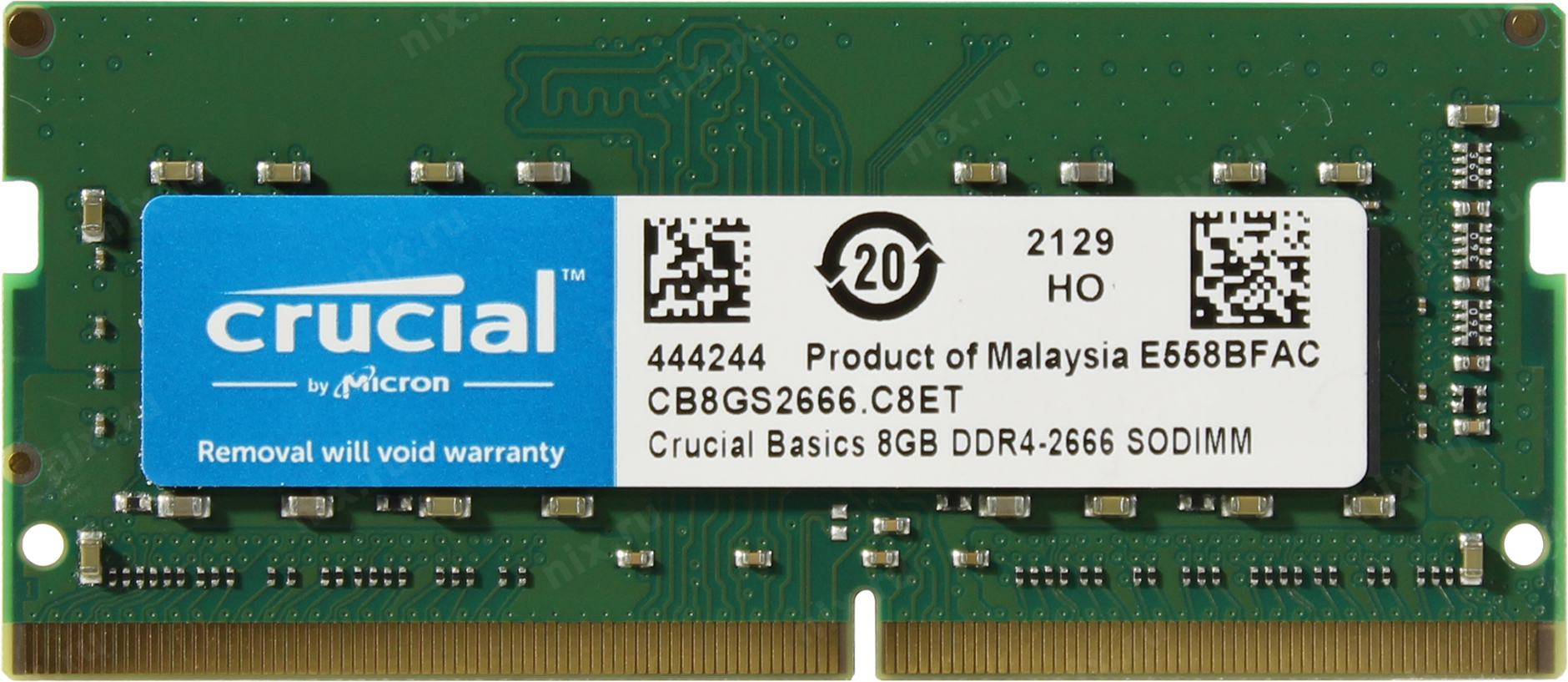 Memoria Ram Sodimm Crucial Basics 8Gb Ddr4 2666Mhz Cb8Gs2666