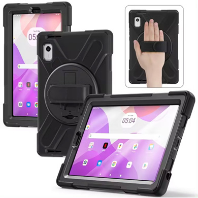 Funda De Uso Rudo Con Correa Y Giro 360° Brobotix Para Lenovo M9 2023 Negro 6007310
