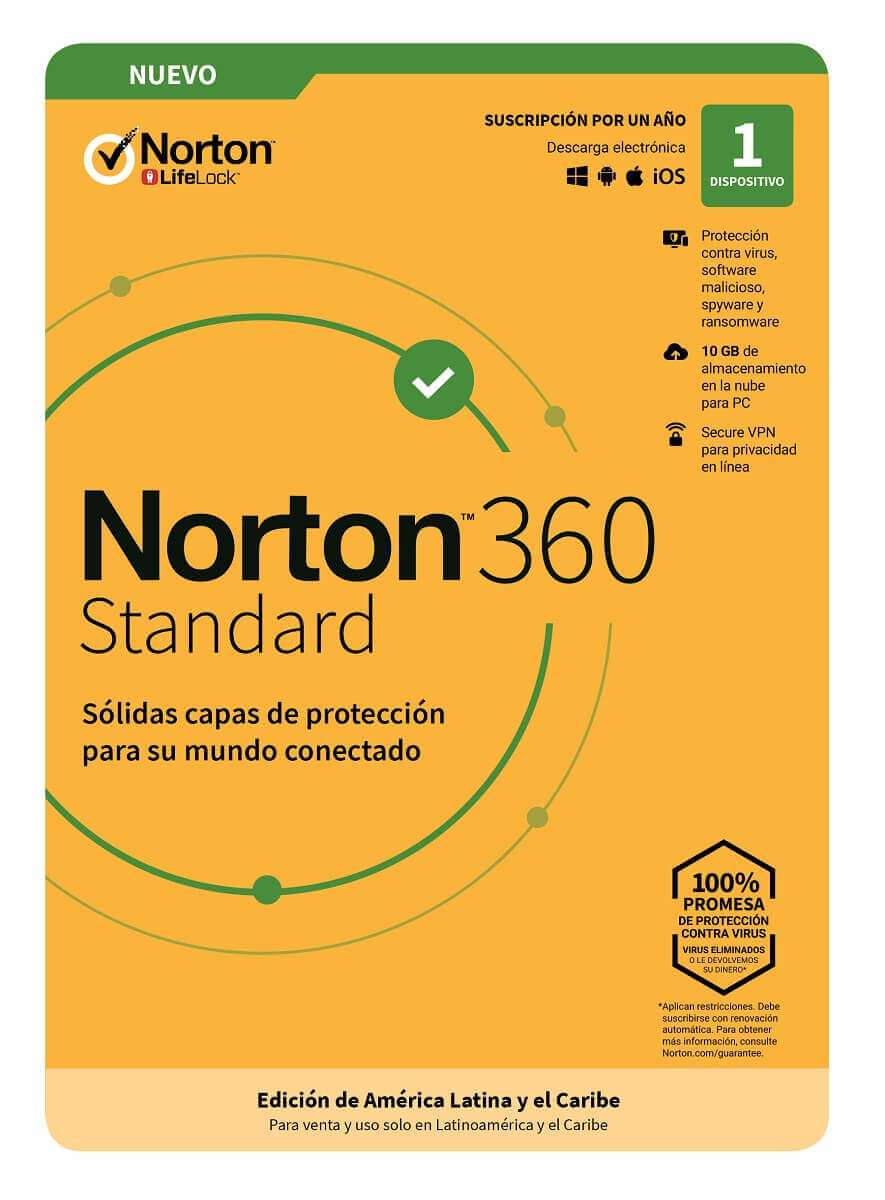 Norton 360 Standard 1 Dispositivo 1 Año Español Windows Mac Android Ios Digital Esd 21404334