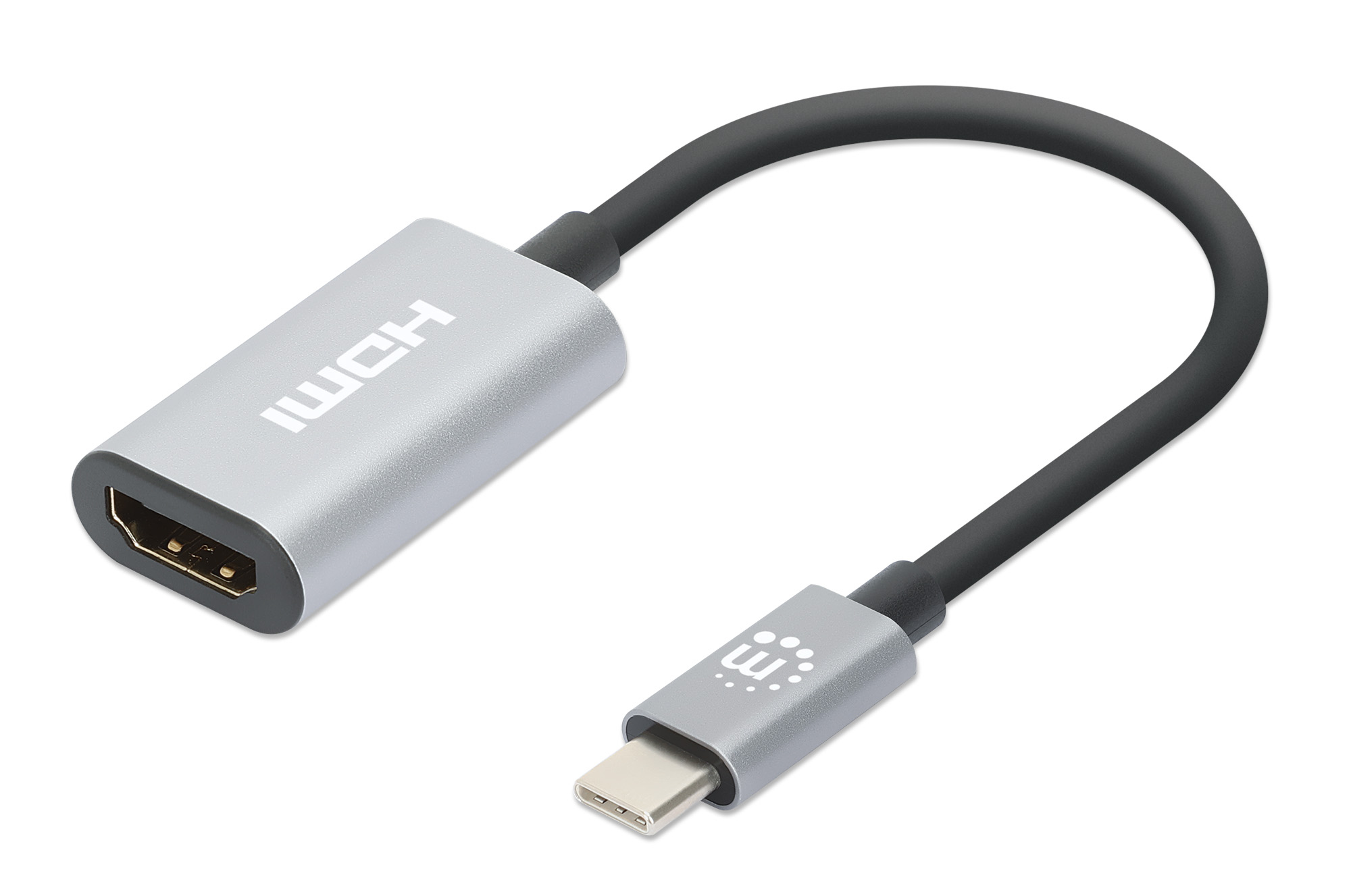 Cable Adaptador Manhattan Usb-C Macho A Hdmi 5Gbit/S Gris 153973