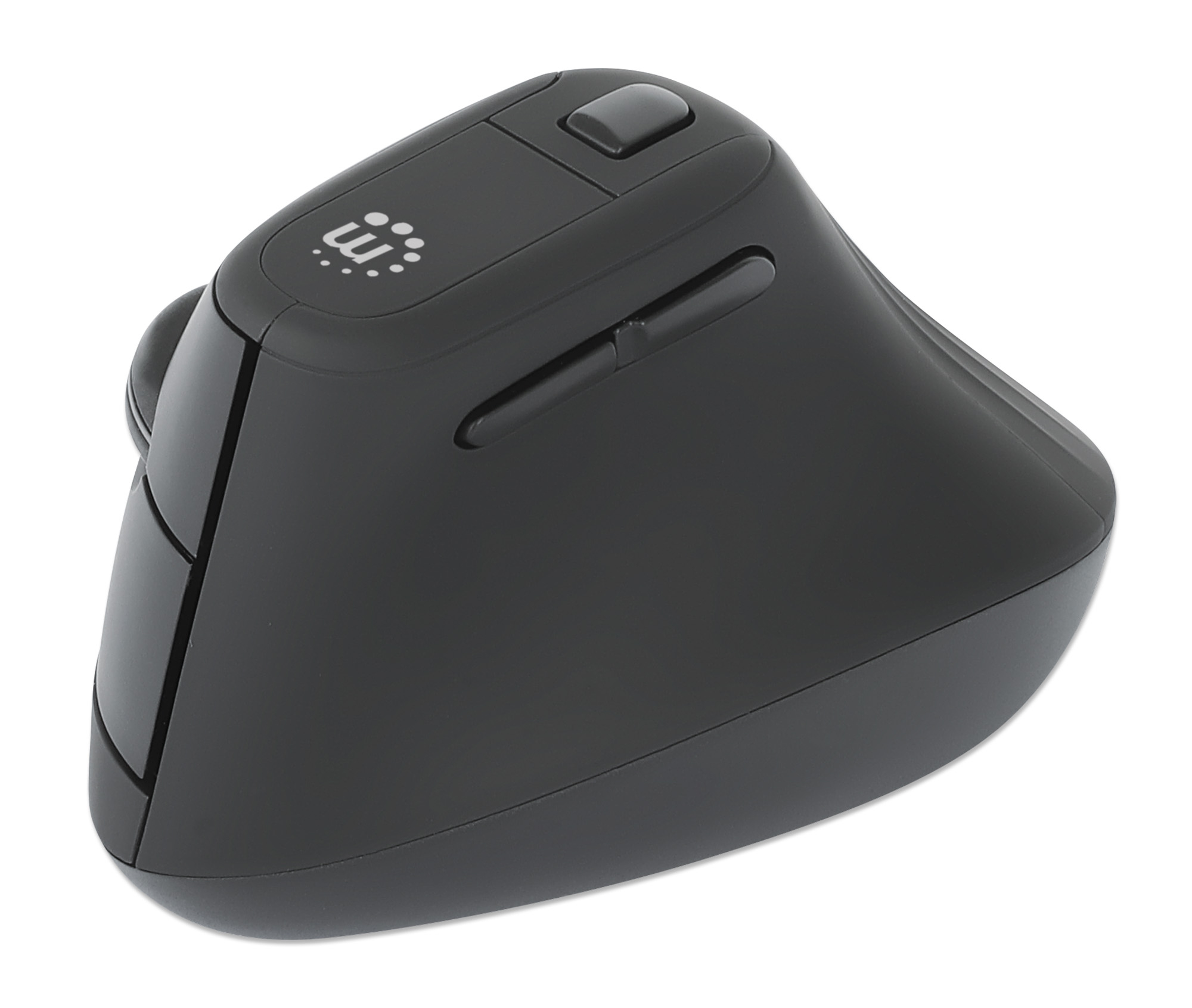 Mouse Ergonómico Manhattan Óptico 6 Botones 1600Dpi Inalambrico Usb-A Rf Negro 190336