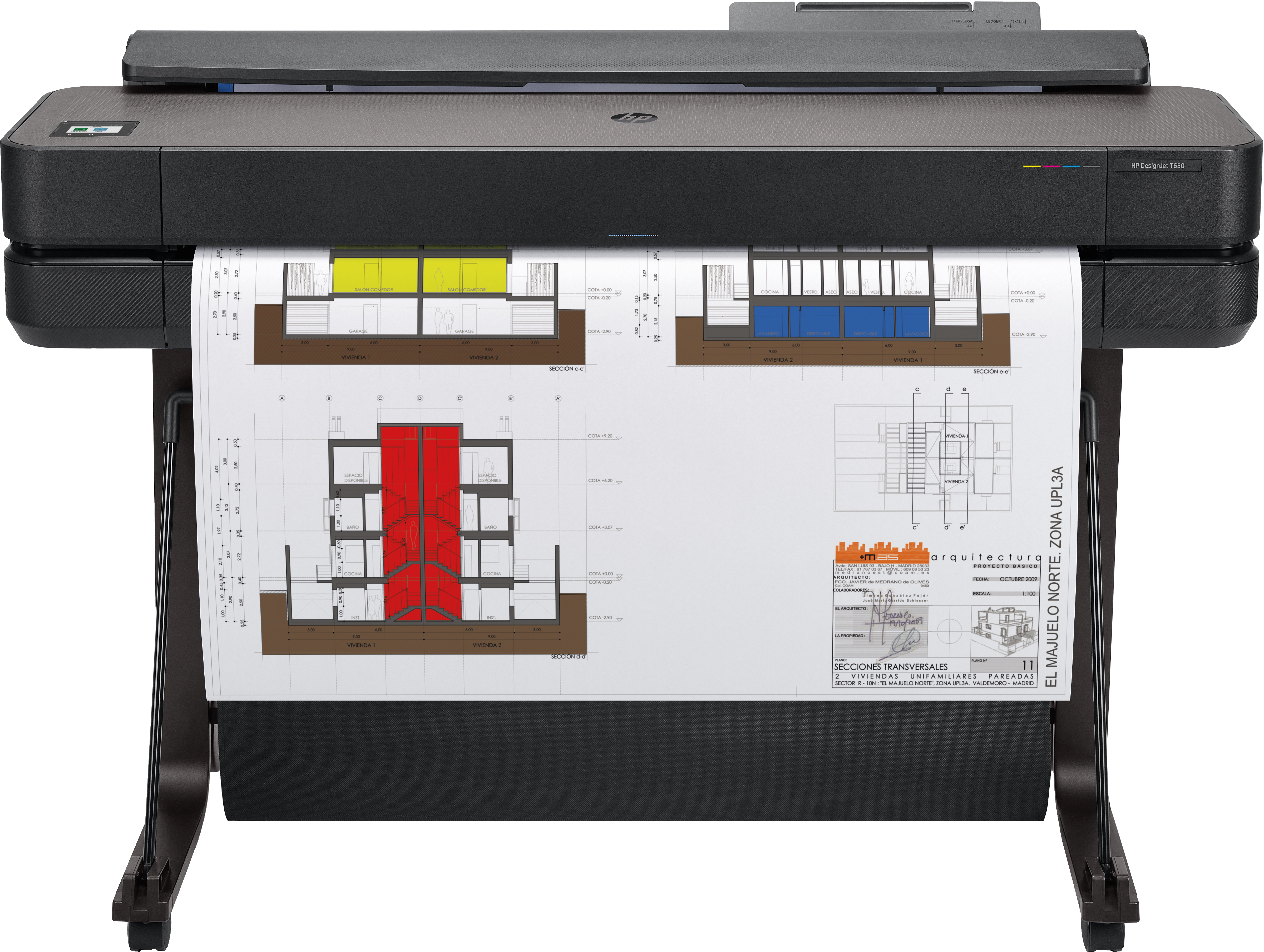 Plotter Hp Designjet T650 36" Inyección Tinta Térmica Color Hasta 2400X1200Dpi Edición 2025 5Hb10D