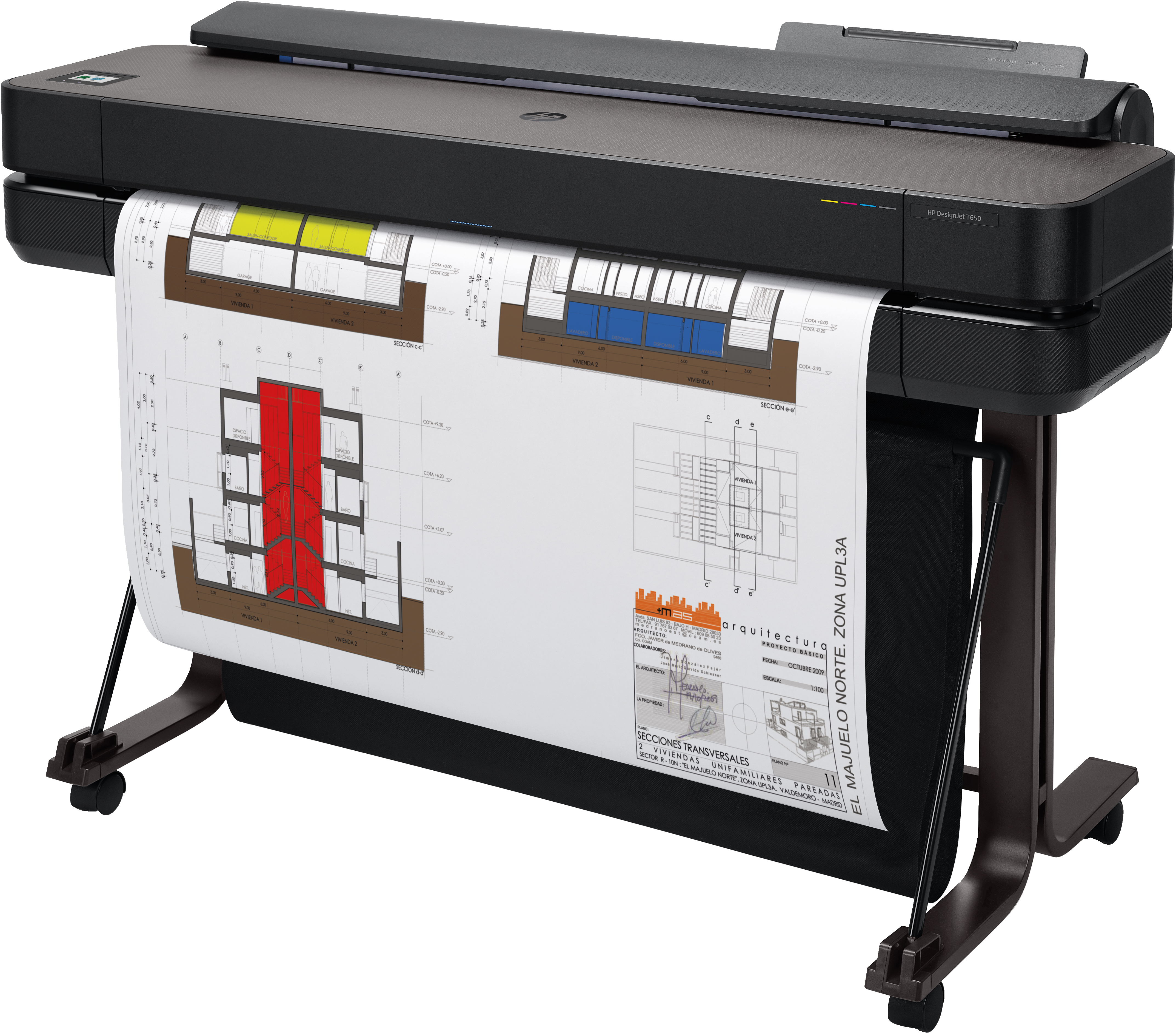 Plotter Hp Designjet T650 36" Inyección Tinta Térmica Color Hasta 2400X1200Dpi Edición 2025 5Hb10D
