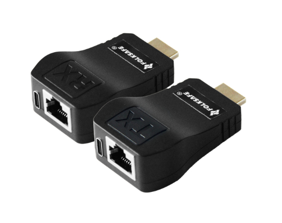 Transmisor Y Receptor Folksafe Alámbrico Cat5 Cat6 2X Rj-45 1X Hdmi Hasta 60M Fs-Hd2000E