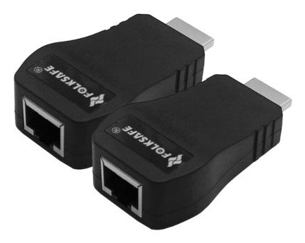 Transmisor Y Receptor Folksafe Hdmi Cat5 1X Hdmi 1X Rj-45 Distancia Máxima 30M Negro Fs-Hdp2000
