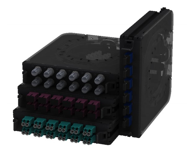 Panel De Parcheo Belden Para Fibra Om3 Lc Dúplex 6 Adaptadores Negro Fc3X06Ldfs