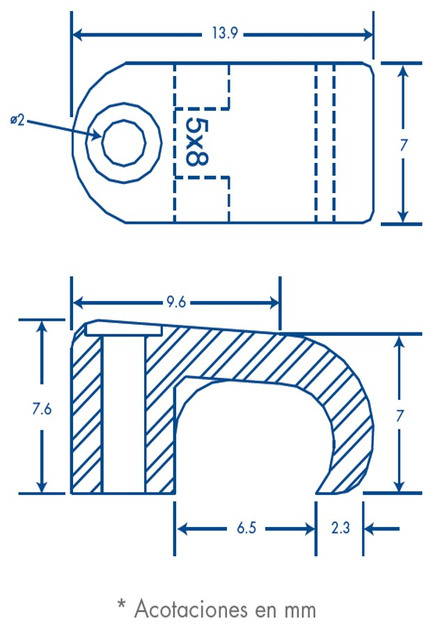 Grapas Sujethor Plano Thorsman Tc-5X8 5Mm Transparente 100X Piezas 3209-00100