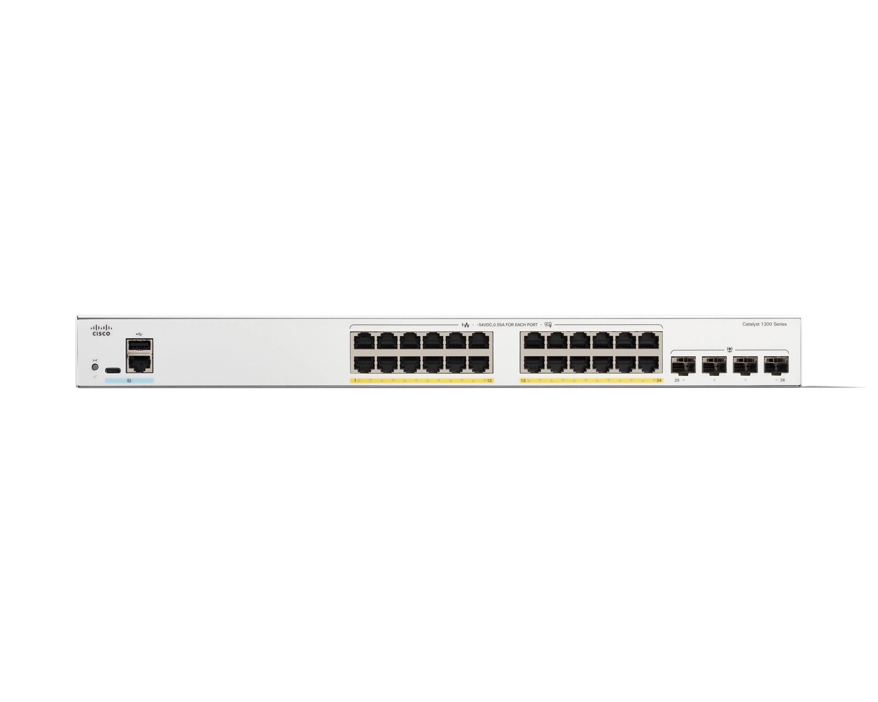 Switch Cisco Catalyst 1200 28X Rj-45 4X Sfp 56Gbit/S 8000 Entradas Gestionable Blanco C1200-24P-4G