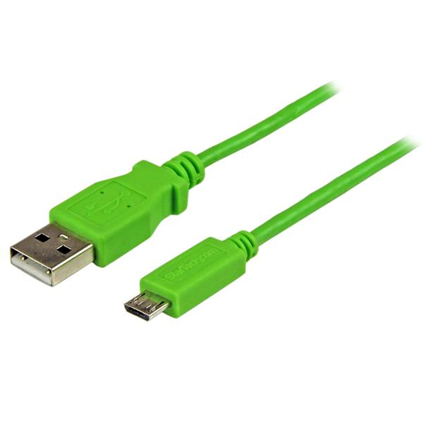 Cable 1M Micro Usb B A Usb A  Delgado Verde Startech Usbaub1Mgn
