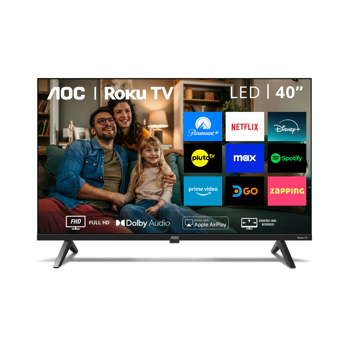 Smart Tv Aoc Roku 40" Full Hd 3X Hdmi Usb Wifi 40S5045