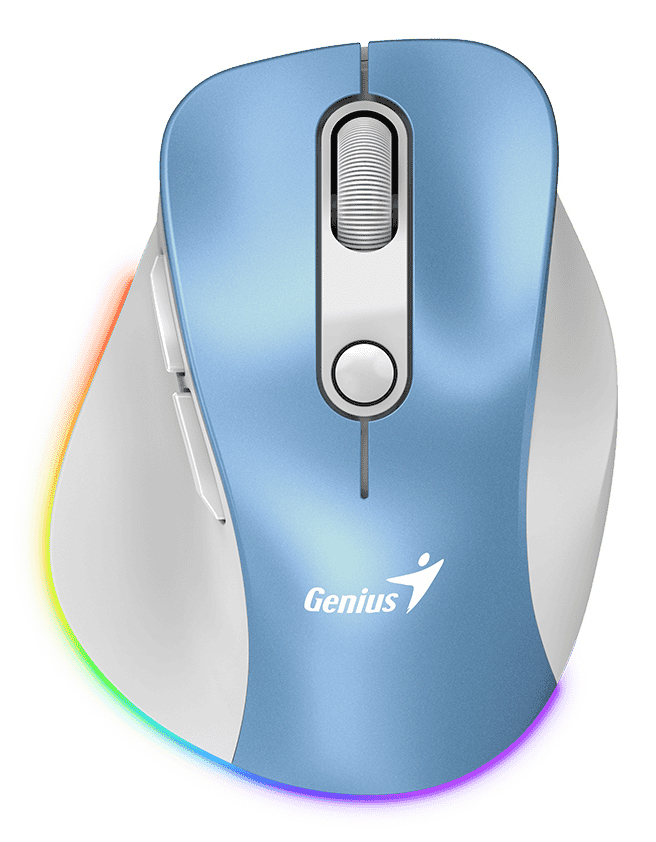 Mouse Ergonomico Genius Ergo 9000S Pro Rgb 6 Botones Usb-C Inalámbrico Azul 31030039401