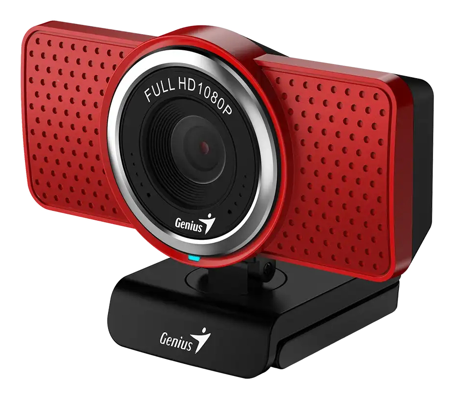 Cámara Web Genius Ecam 8000 Fhd 1080P Microfono Clip Para Monitor Usb Rojo 32200001407