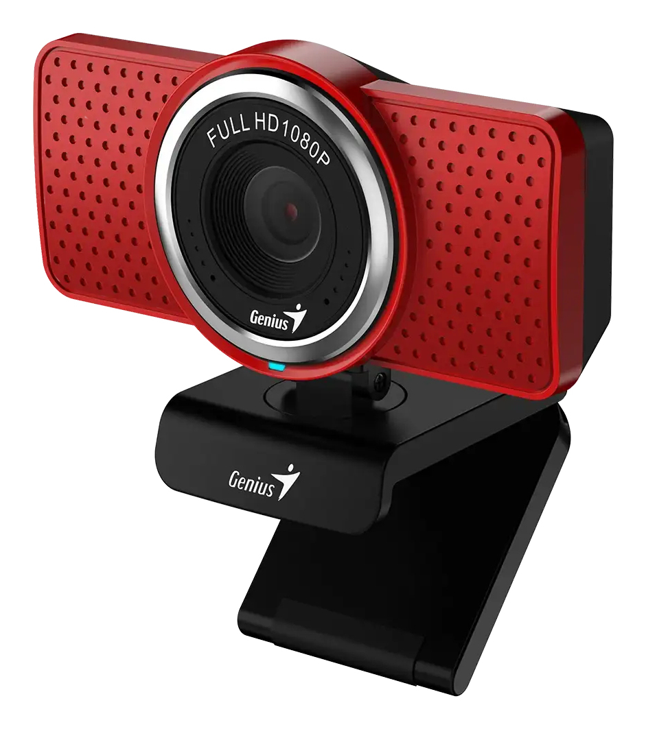 Cámara Web Genius Ecam 8000 Fhd 1080P Microfono Clip Para Monitor Usb Rojo 32200001407
