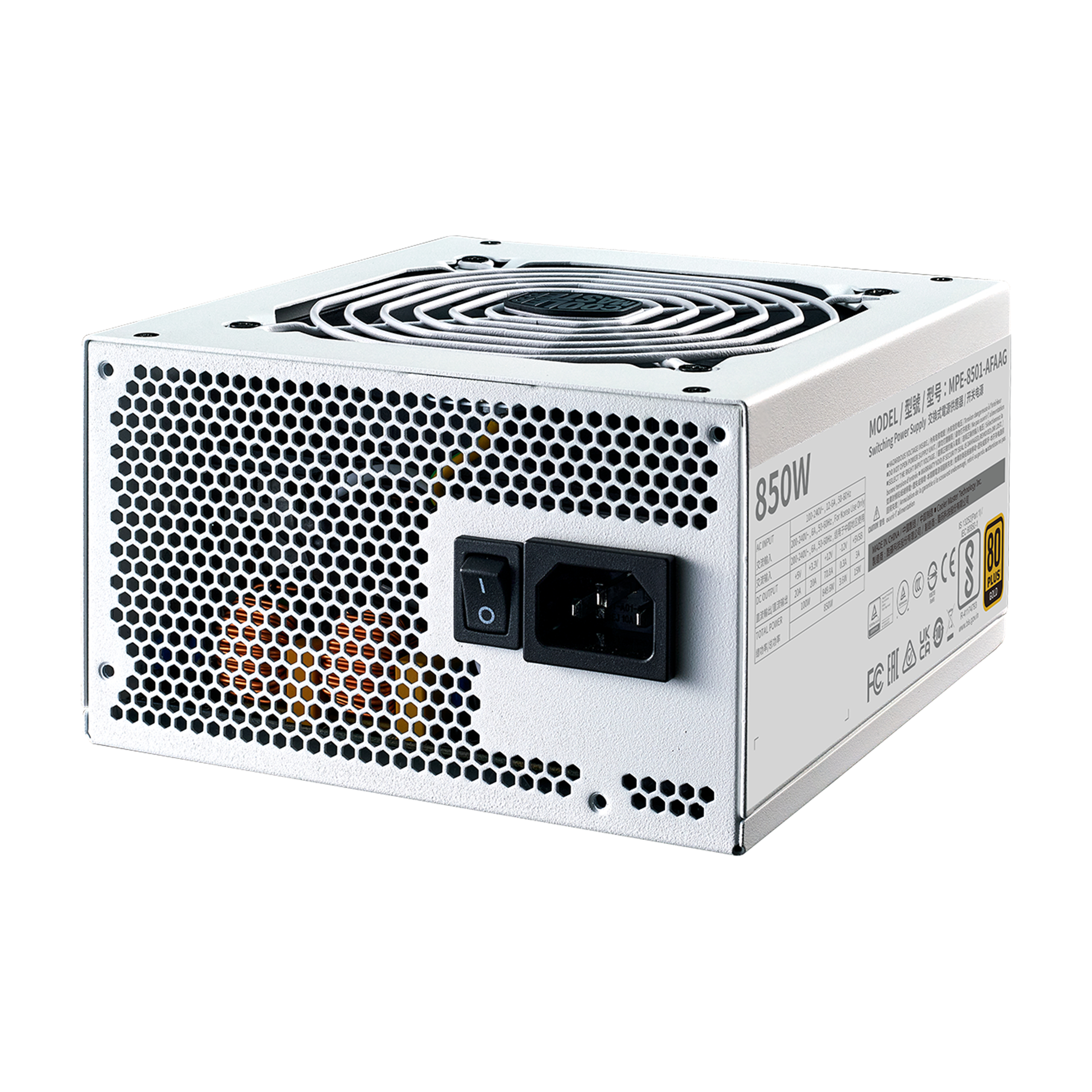 Fuente De Poder Modular Cooler Master Mwe Gold 850 V2 850W 80 Plus Gold Blanco Mpe-8501-Afaag-3Gu2