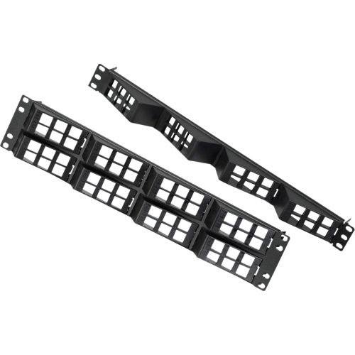 Panel De Parcheo Modular Angular Belden Cat5E Cat6 48 Puertos Rj-45 2U Negro Ax103249