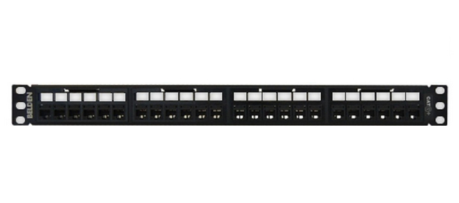 Panel De Parcheo Belden Cat6+ 24 Puertos Rj-45 1U Negro Rv6Ppf1U24Bk