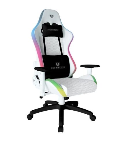 Silla Gamer Ergonómica Balam Rush Lightning Frost Rgb Máximo 120Kg Blanco Br-935920