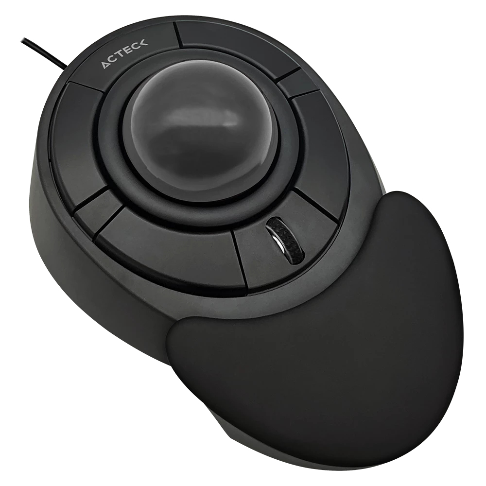 Mouse Ergonomico Trackball Acteck Virtous Art X Mi787 1600Dpi Reposa Manos Alambrico Usb Ac-939584