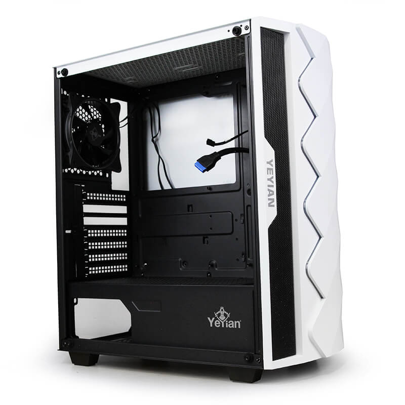 Gabinete Yeyian Yga-49702-FA Abyss 2500 Atx C/T 3Ven Rgb2 Usb3.0 Blanco