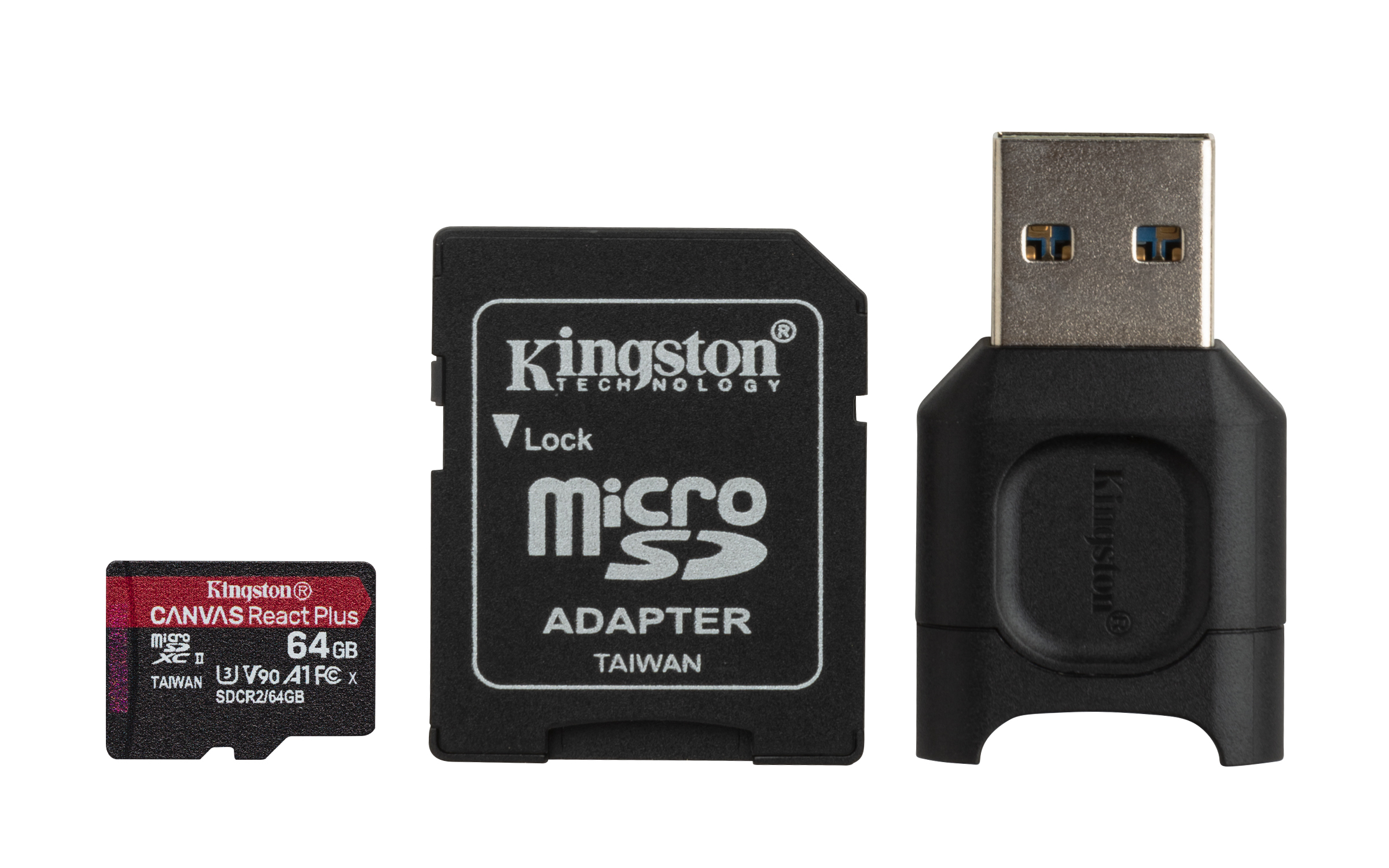 Memoria Micro Sd Kingston Sdcr2 React Plus + Lector Mlpm (Mlpmr2/64Gb)