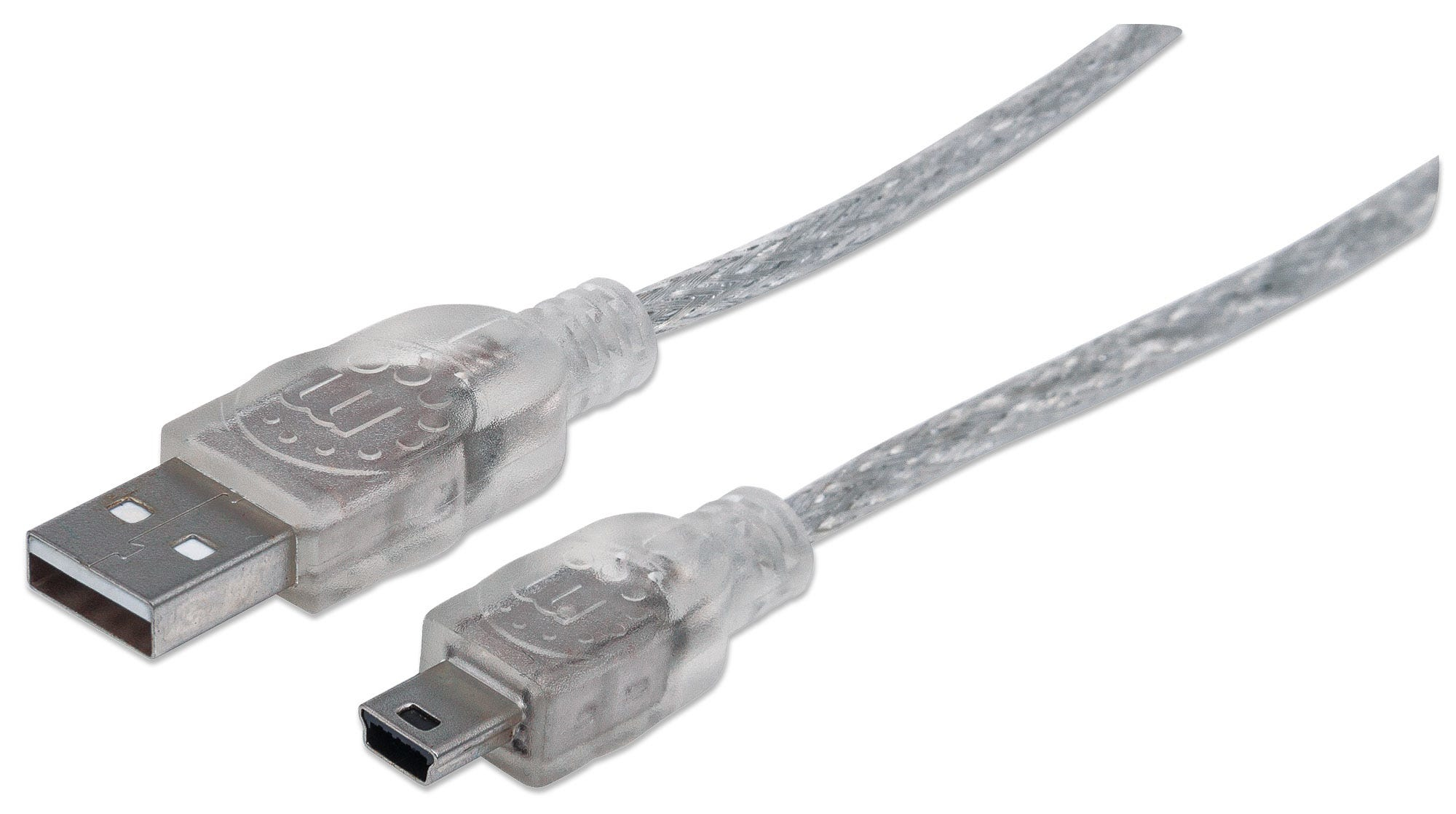Cable Usb V2.0 Manhattan A-Mini B  1.8M Plata  333412