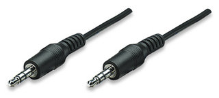 Cable De Audio 3.5Mm Manhattan Estereo M-M 1.8M Color Negro 334594