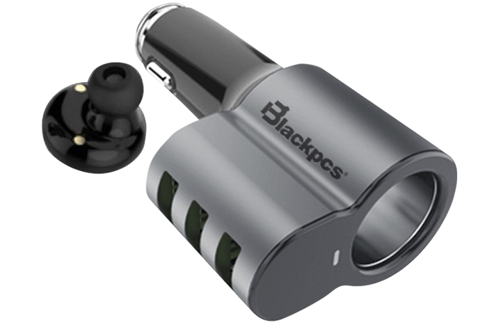 Cargador Para Auto Blackpcs Epi053-Bl, Usb 3 Puertos + Bluetooth