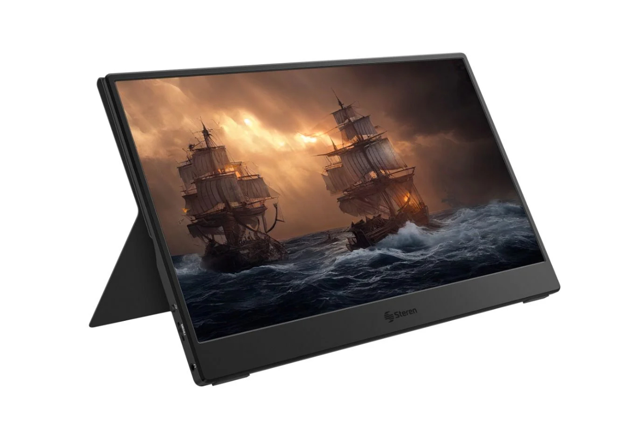 Monitor Portátil Steren Dis-114 Lcd 14" Fhd Mini Hdmi Usb-C Negro