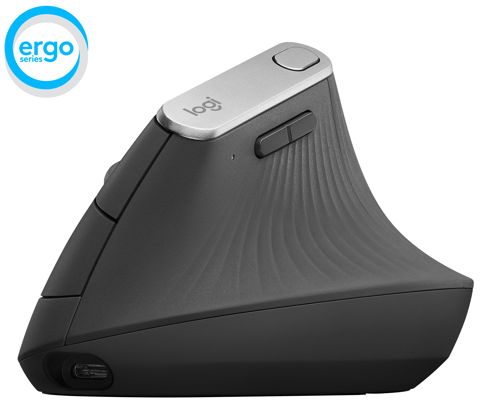 Mouse Ergonómico Logitech Mx Óptico 4 Botones 4000 Dpi Inalámbrico Bluetooth Grafito 910-005449