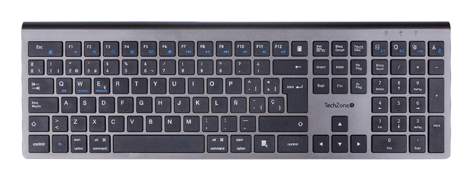 Teclado Inalámbrico Techzone Hefestos Bluetooth Recargable Usb-C Tzactcb01