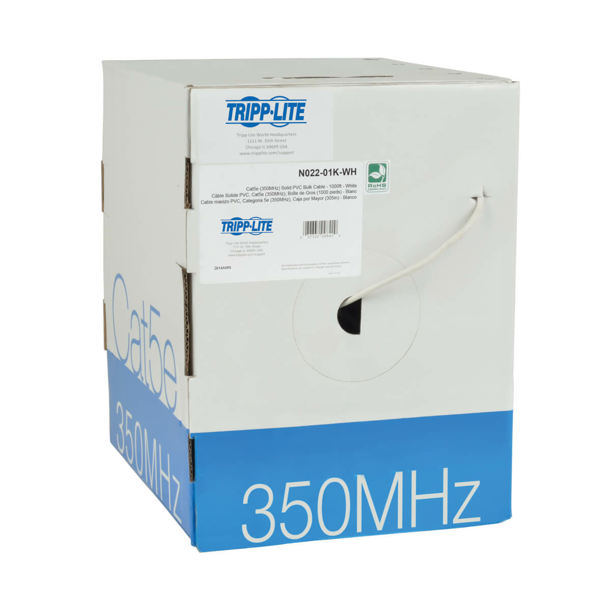 Bobina De Cable Utp Tripp Lite By Eaton Cat5E 305 Metros Blanco N022-01K-Wh