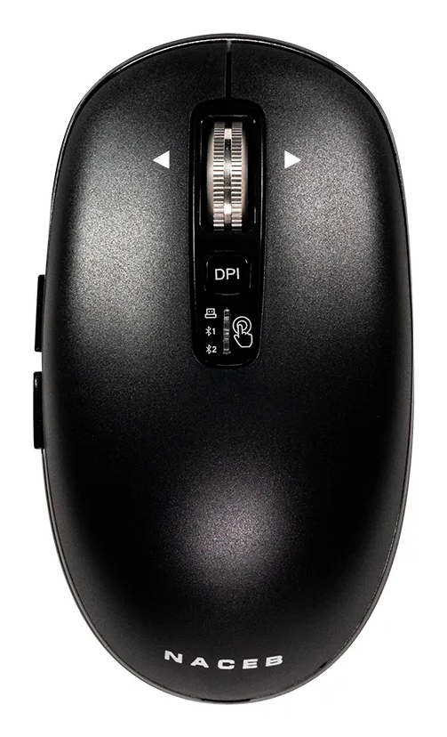 Mouse Inalámbrico Naceb Technology Óptico Ls1 6 Botones 3200Dpi Bluetooth Negro Na-0131N