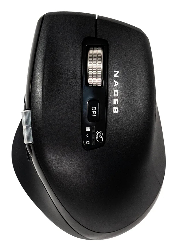 Mouse Inalámbrico Naceb Technology Óptico 6 Botones 3200Dpi Negro Na-0133