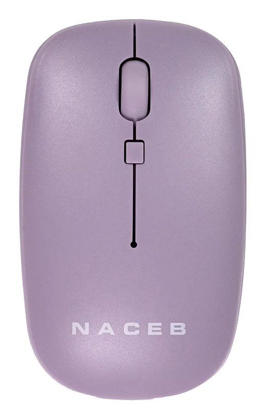 Mouse Inalámbrico Naceb Technology Slim 3 Botones 1600Dpi Púrpura Na-0136M