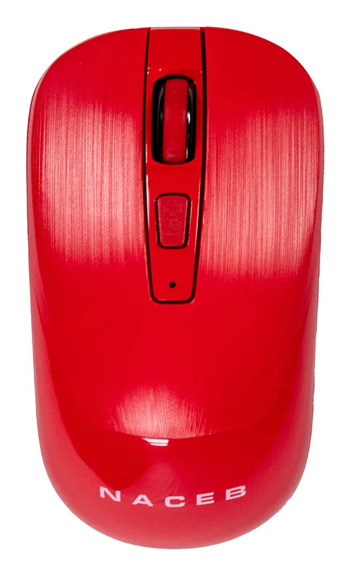 Mouse Inalámbrico Naceb Technology 3 Botones 1600Dpi Rojo Na-0137R