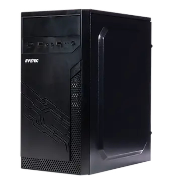 Gabinete Evotec Praga Ev-1024 Mini-Tower Micro-Atx Con Fuente De Poder 500W Negro